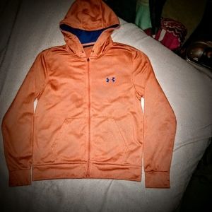 Ladie's Pink Under Armour Zip Up Hoodie!!